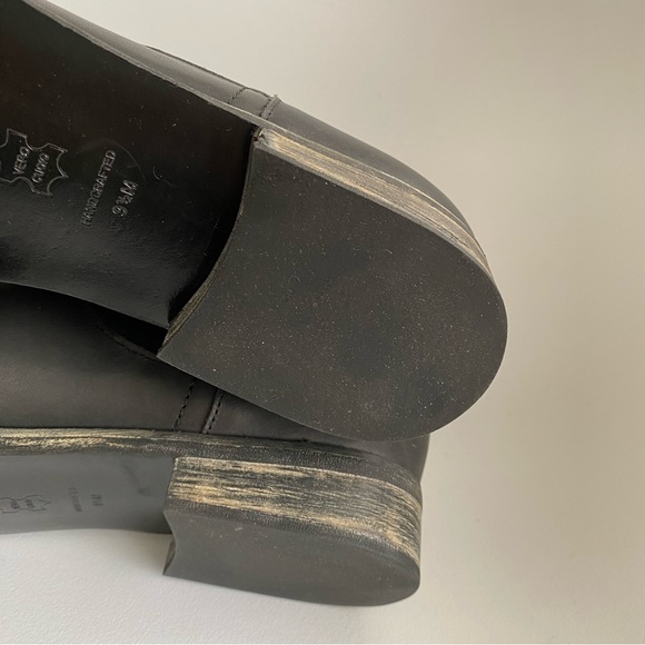 NWOB Charcoal Genuine Leather Riding Combat Flat Boots NYC Designers Handmade - Picture 14 of 16